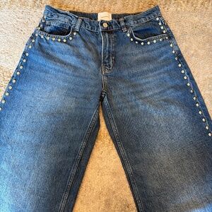 Reformation Cary High Rise Slouchy Wide Leg Jeans Blue - Size 29